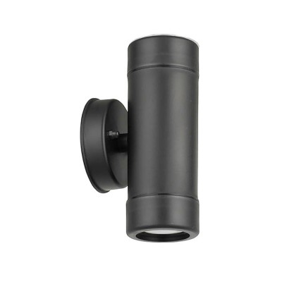 ФАСАДЕН АПЛИК VEGAS P1 GU10 ДВУПОСОЧНO ОСВЕТЯВАНЕ Φ80x160mm IP44 ПЛАСТМАСА ЧЕРЕН ЦВЯТ  3230320 VITO