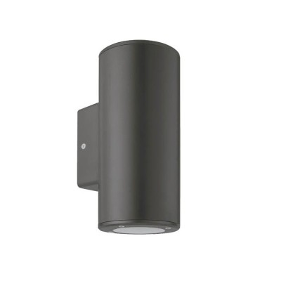 ФАСАДЕН АПЛИК ADRIA R2 GU10 ДВУПОСОЧНO ОСВЕТЯВАНЕ Φ76x186x99mm IP54 ПЛАСТМАСА ЦВЯТ АНТРАЦИТ 3230620 VITO