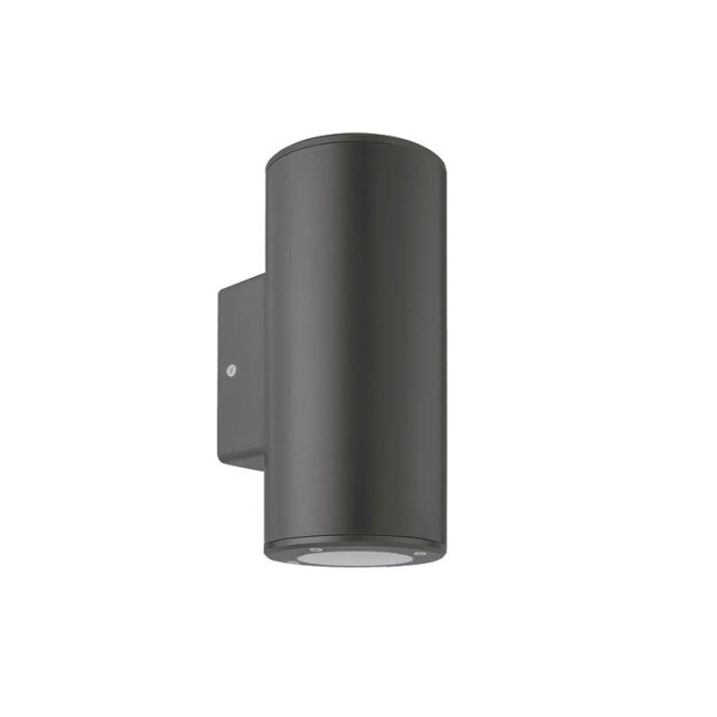 ФАСАДЕН АПЛИК ADRIA R2 GU10 ДВУПОСОЧНO ОСВЕТЯВАНЕ Φ76x186x99mm IP54 ПЛАСТМАСА ЦВЯТ АНТРАЦИТ 3230620 VITO
