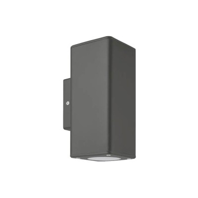 ФАСАДЕН АПЛИК ADRIA SQ2 GU10 ДВУПОСОЧНO ОСВЕТЯВАНЕ 76x186x99mm IP54 ПЛАСТМАСА ЦВЯТ АНТРАЦИТ 3230610 VITO
