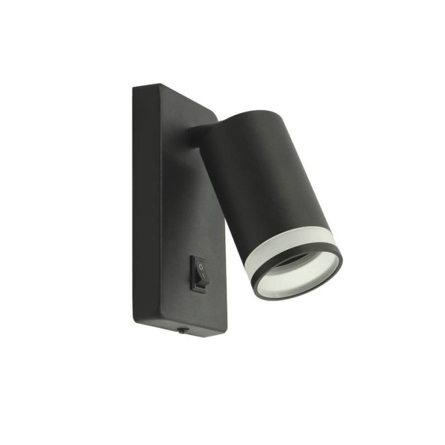 СПОТ ЗА СТЕНА LUMO-W GU10 С КЛЮЧЕΦ55x100mm 60x140mm ЧЕРЕН С ПРОЗРАЧНА ЧАСТ 2102250 VITO