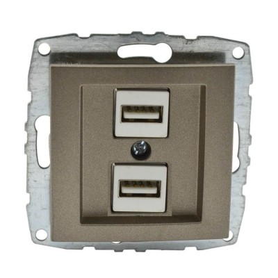 DESPINA МЕХАНИЗЪМ ДВОЙНО USB ЗАРЯДНО БРОНЗ