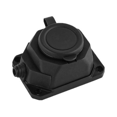 1 GANG RUBBER GROUNDED WALL PLUG SOCKET WITHOUT CABLE IP44 BLACK 8006640 VITO