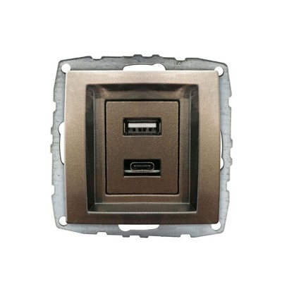 DESPINA МЕХАНИЗЪМ  USB + TYPE C ЗАРЯДНО БРОНЗ
