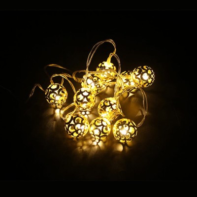 CHRISTMAS LIGHTING NATALE-11 GOLDBALL 10LED 2700K 1M 2xAA IP20 TRANSPARENT 5620650 VITO