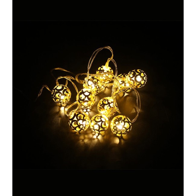 CHRISTMAS LIGHTING NATALE-11 GOLDBALL 10LED 2700K 1M 2xAA IP20 TRANSPARENT 5620650 VITO