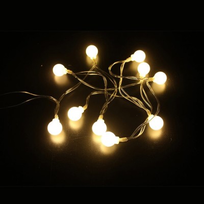CHRISTMAS LIGHTING NATALE-13 WHITEBALL 10LED 2700K 1M 2xAA IP20 TRANSPARENT 5620680 VITO