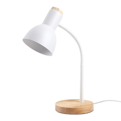 HOME&OFFICE DESK LAMP JOLLY E27 WHITE WOOD BASE WITHOUT BULB 5301630 VITO