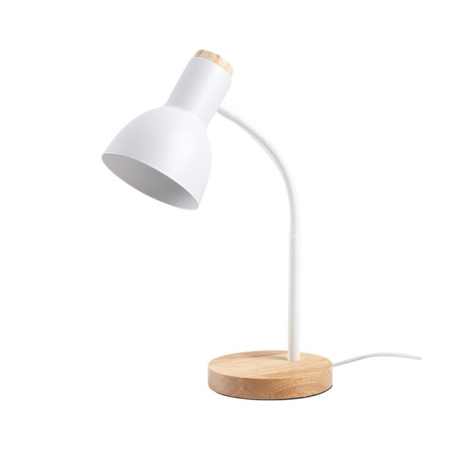 HOME&OFFICE DESK LAMP JOLLY E27 WHITE WOOD BASE WITHOUT BULB 5301630 VITO