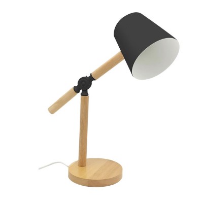 HOME&OFFICE DESK LAMP PINOCCHIO E27 BLACK WOOD BASE WITHOUT BULB 5301640 VITO