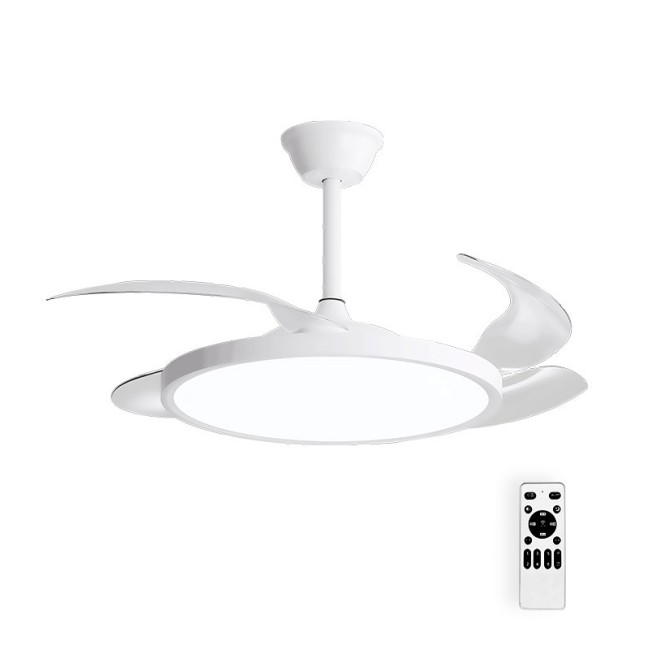 CEILING FAN WITH LED LAMP FANLUX-D4 30W 3xCCT (3000K/4500K/6500K) 2250Lm 106CM WHITE REMOTE 2027780 VITO