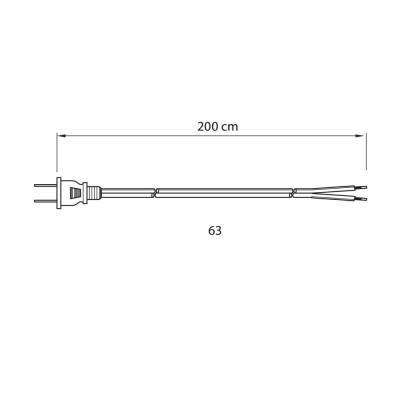 Кабел с щепсел CII/63/20*22P ∙ прозрачен