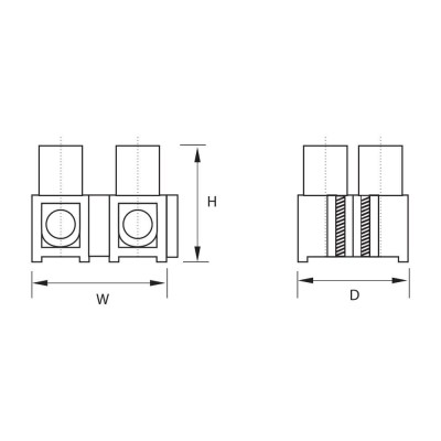 Лустер-клема Т55 ∙ полиетилен H/2.5mm2 PE