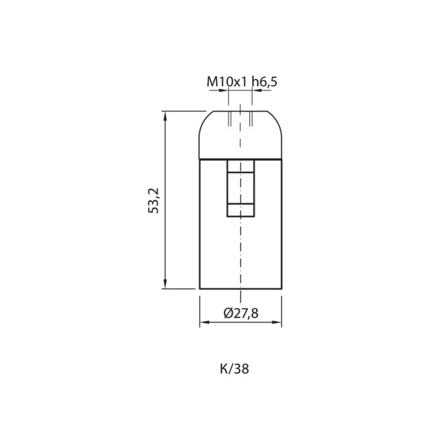Фасунга термопластична K/38/T210/VB