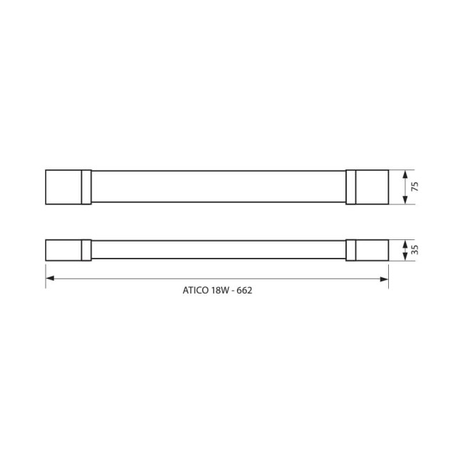 Индустриално LED осветително тяло ATICO LED ∙ 18W ∙ 600 mm ∙ 4000K ∙ IP65