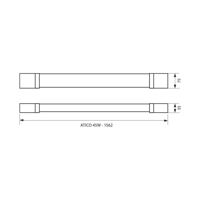 Индустриално LED осветително тяло ATICO LED ∙ 45W ∙ 1500 mm ∙ 4000K ∙ IP65