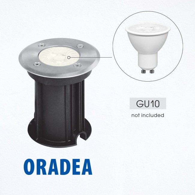 Осветително тяло за земя ORADEA/R ∙ 1 x GU10 ∙ никел мат ∙ IP65 Осветително тяло за земя ORADEA/R ∙ 1 x GU10 ∙ никел мат ∙ IP65