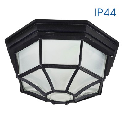 Плафониера BERLIN ∙ 1 x E27 ∙ черен ∙ IP44