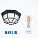 Плафониера BERLIN ∙ 1 x E27 ∙ черен ∙ IP44
