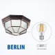 Плафониера BERLIN ∙ 1 x E27 ∙ антично злато ∙ IP44 Плафониера BERLIN ∙ 1 x E27 ∙ антично злато ∙ IP44