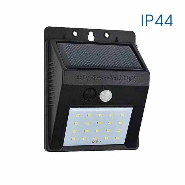 Соларен LED аплик със сензор PIN SOLAR LED ∙ 0.55W ∙ 110lm ∙ PIR ∙ 4000K ∙ IP44