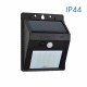 Соларен LED аплик със сензор PIN SOLAR LED ∙ 0.55W ∙ 110lm ∙ PIR ∙ 4000K ∙ IP44