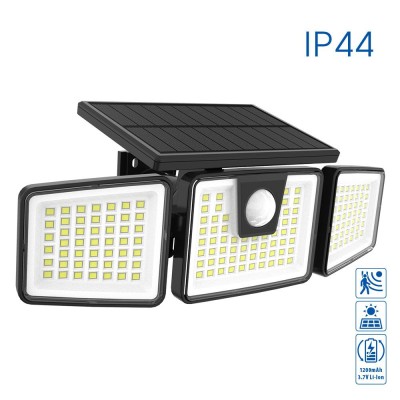 Соларно фасадно LED тяло със сензор BAT SOLAR LED ∙ PIR ∙ 7W ∙ 6400K ∙ IP44