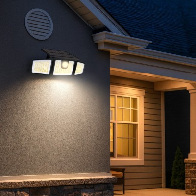 Соларно фасадно LED тяло със сензор BAT SOLAR LED ∙ PIR ∙ 7W ∙ 6400K ∙ IP44 Соларно фасадно LED тяло със сензор BAT SOLAR LED ∙ PIR ∙ 7W ∙ 6400K ∙ IP44